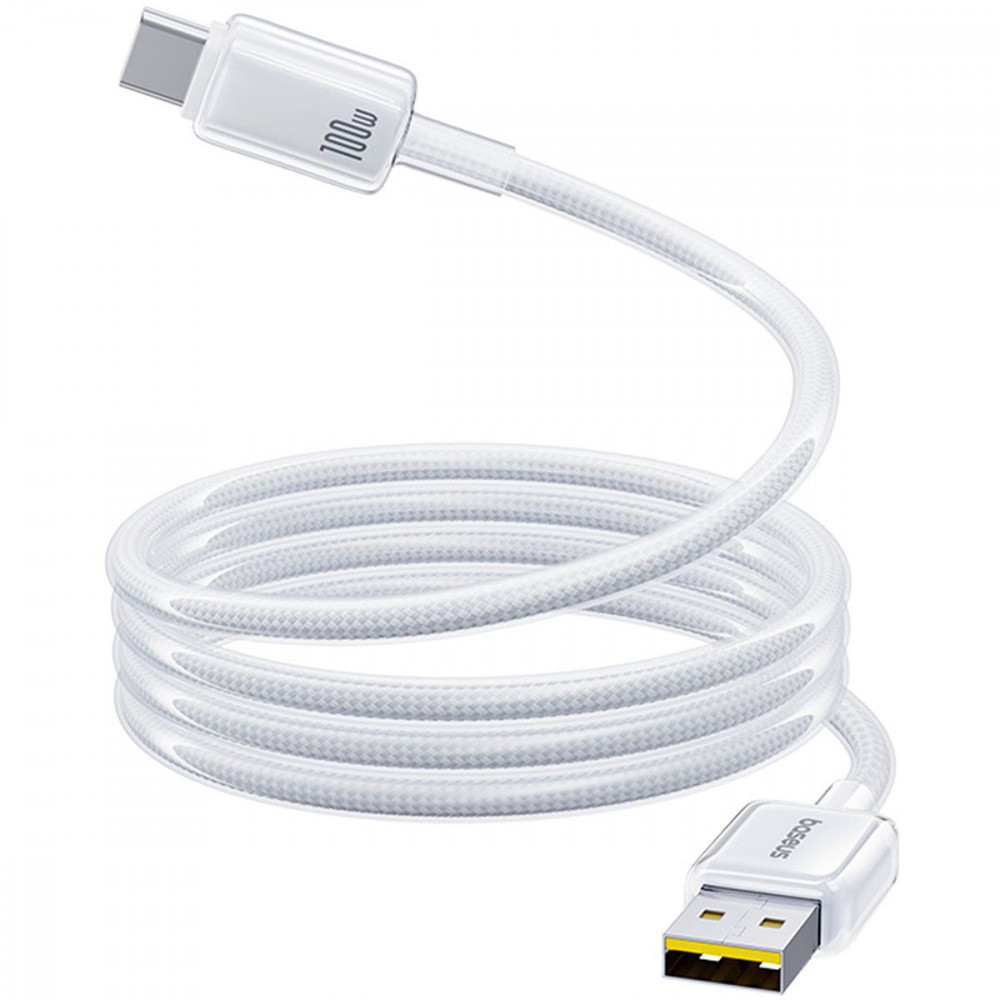 Кабель Baseus Crystal Fast Charging Data USB to Type-C  (Car Charging Supported) 100W/7.5W (1m) - фото 2