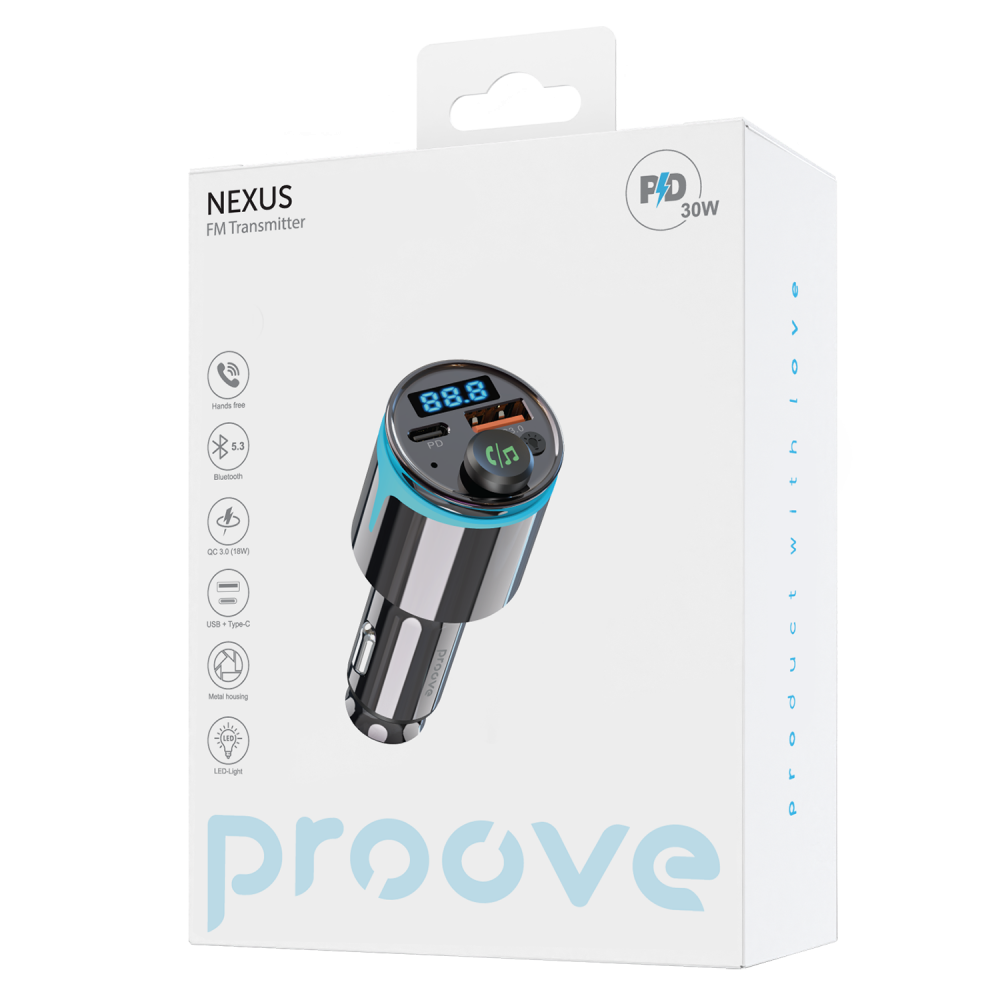АЗП Proove FM Launcher Nexus 30W (PD+QC3.0) Type-C+USB — Придбати в Україні - фото 1
