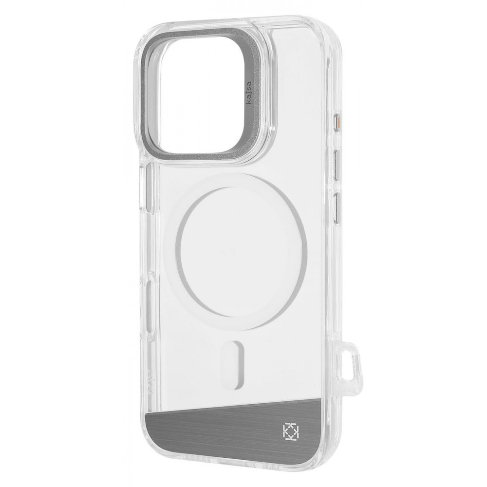 Чохол Kajsa Aluminium Shield with Magnetic Ring iPhone 16 Pro Max silver (59663) Сріблястий на малюнкі №1