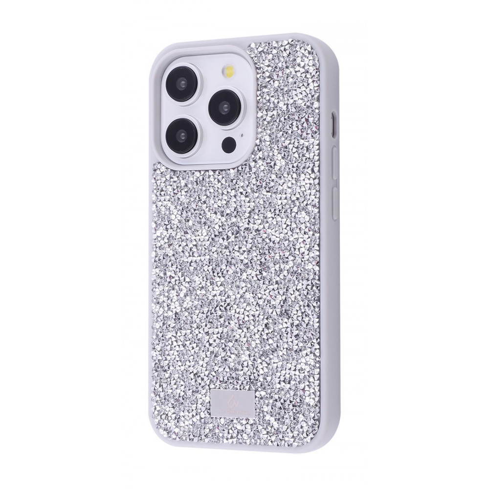 Чохол Bling World Rock Diamond (TPU) iPhone 15 Pro white titanium (55606) Білий титан на малюнкі №1