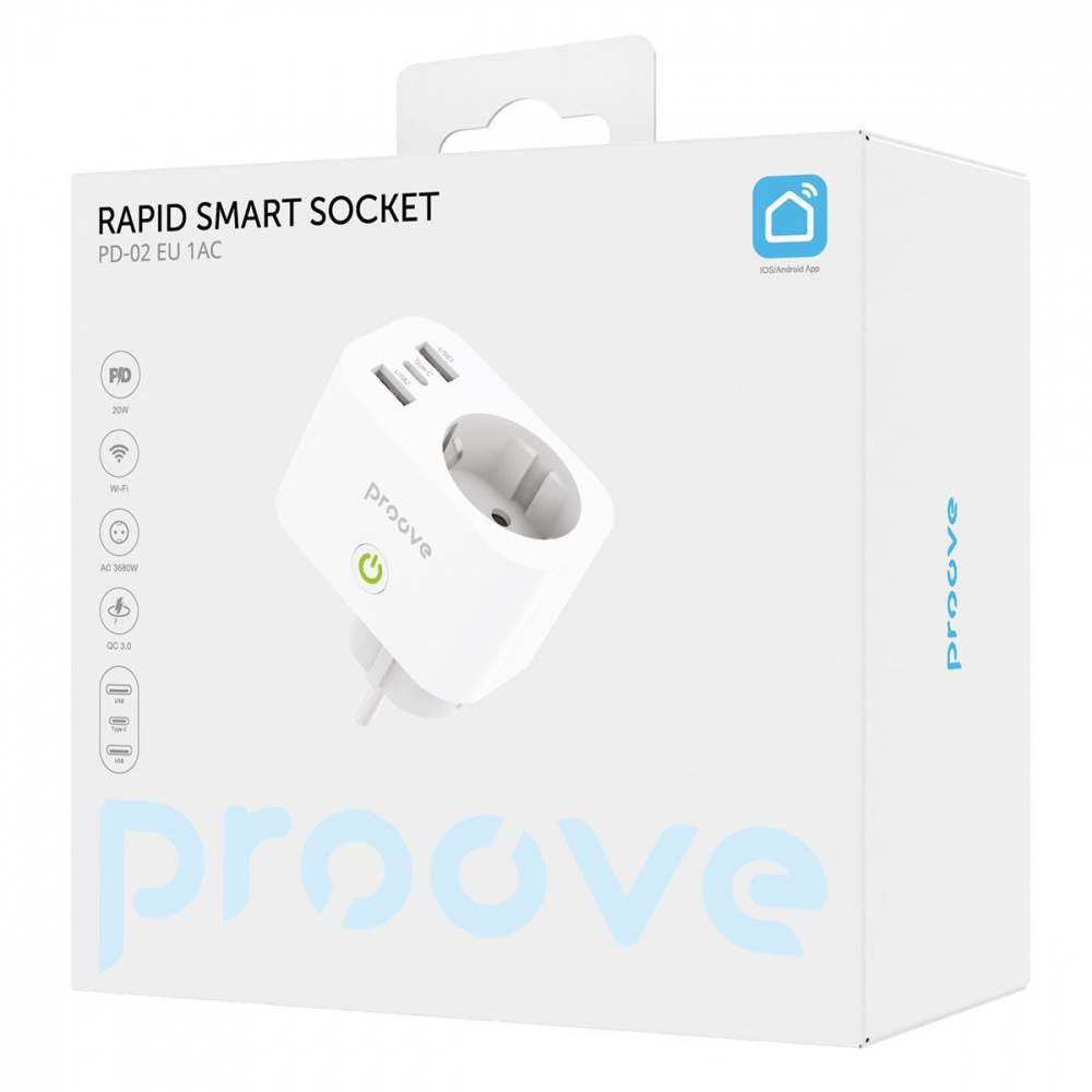 Розумна розетка Proove Rapid Smart Socket PD-02 EU 1AC — Придбати в Україні - фото 1
