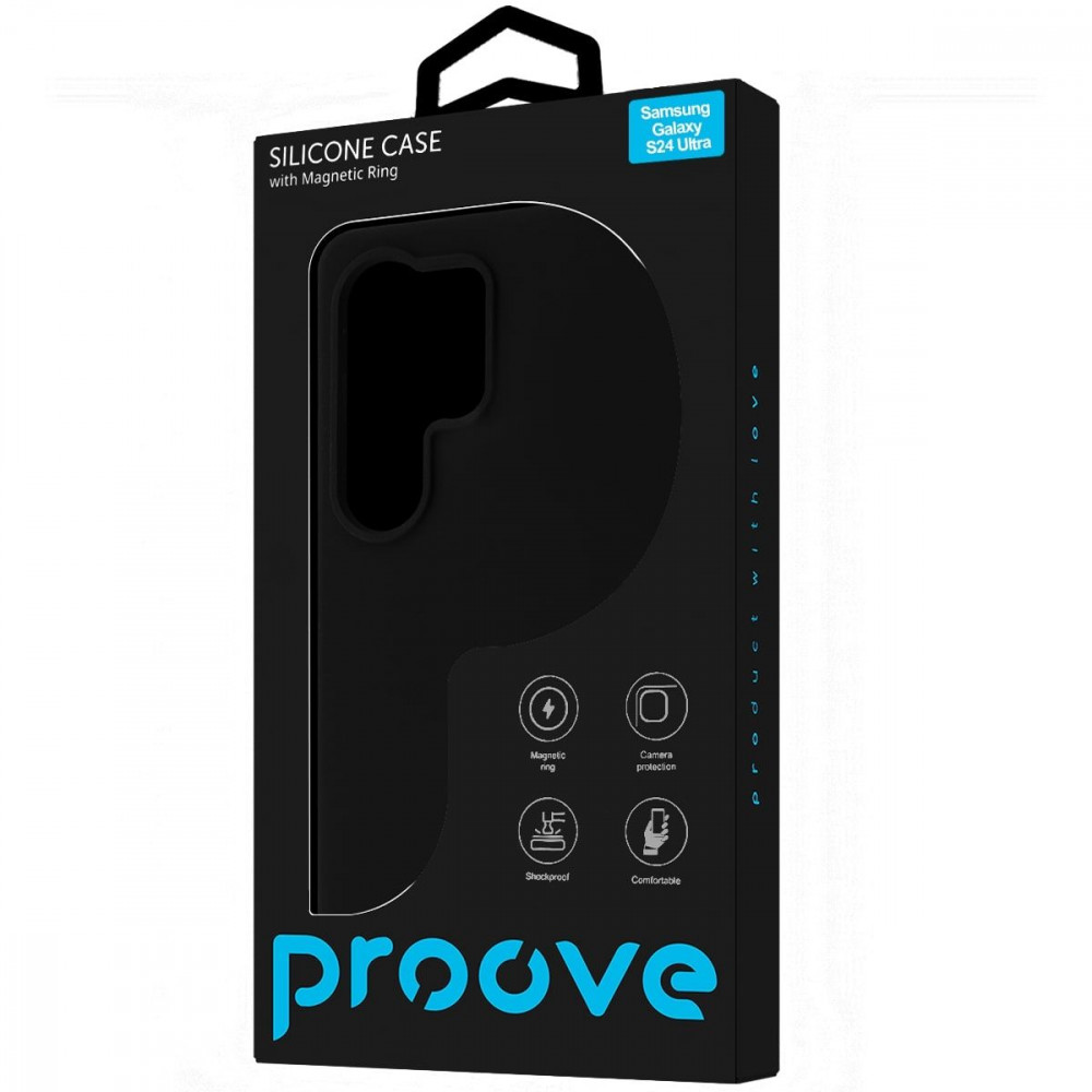 Чохол Proove Silicone Case with Magnetic Ring Samsung Galaxy S24 Ultra black на малюнкі №2