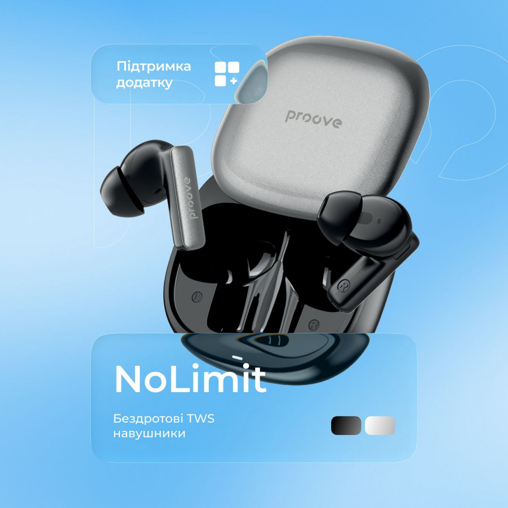 Бездротові навушники Proove NoLimit TWS with Hybrid ANC (APP) — Придбати в Україні