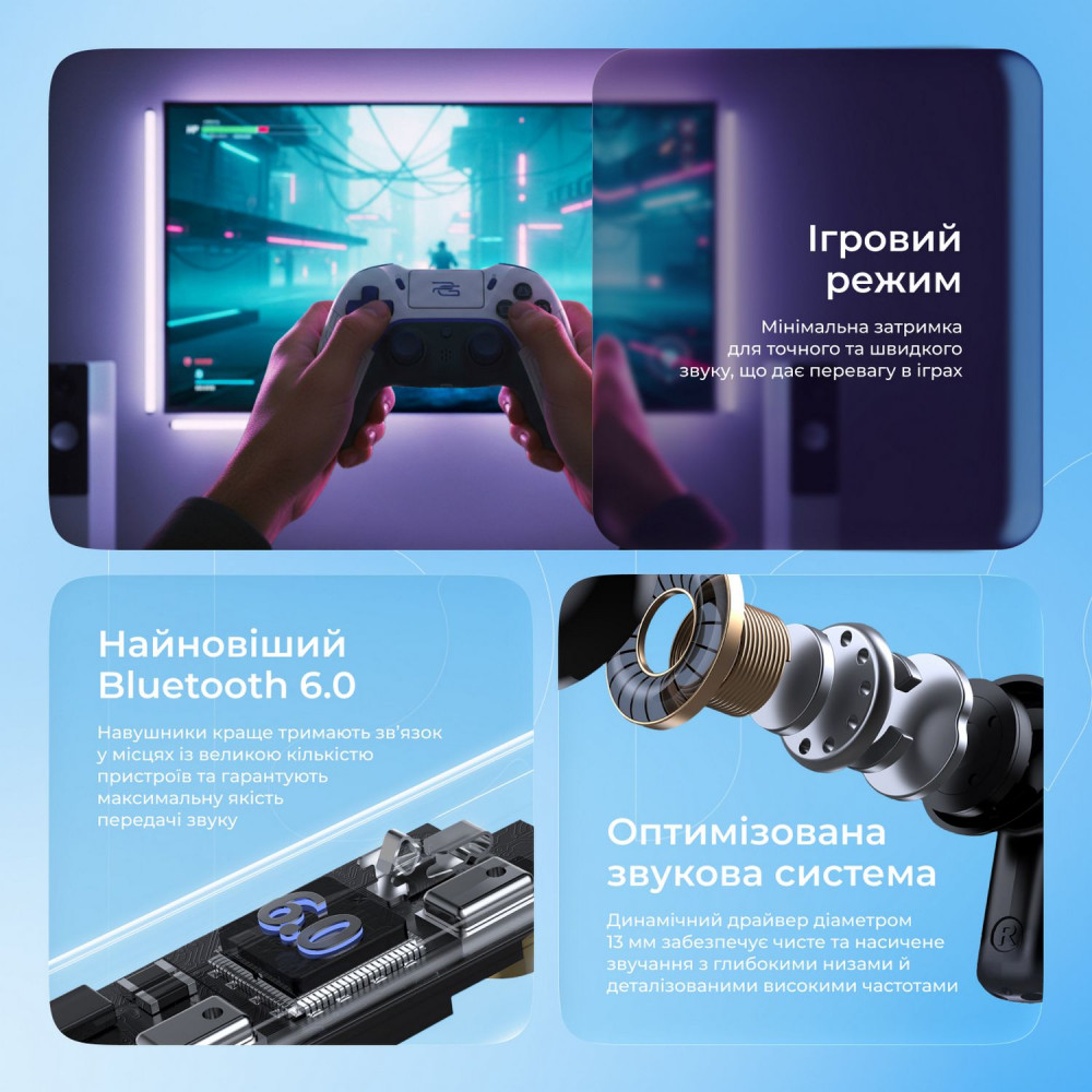 Бездротові навушники Proove NoLimit TWS with Hybrid ANC (APP) — Придбати в Україні - фото 2