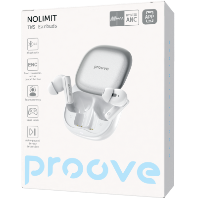 Бездротові навушники Proove NoLimit TWS with Hybrid ANC (APP) — Придбати в Україні