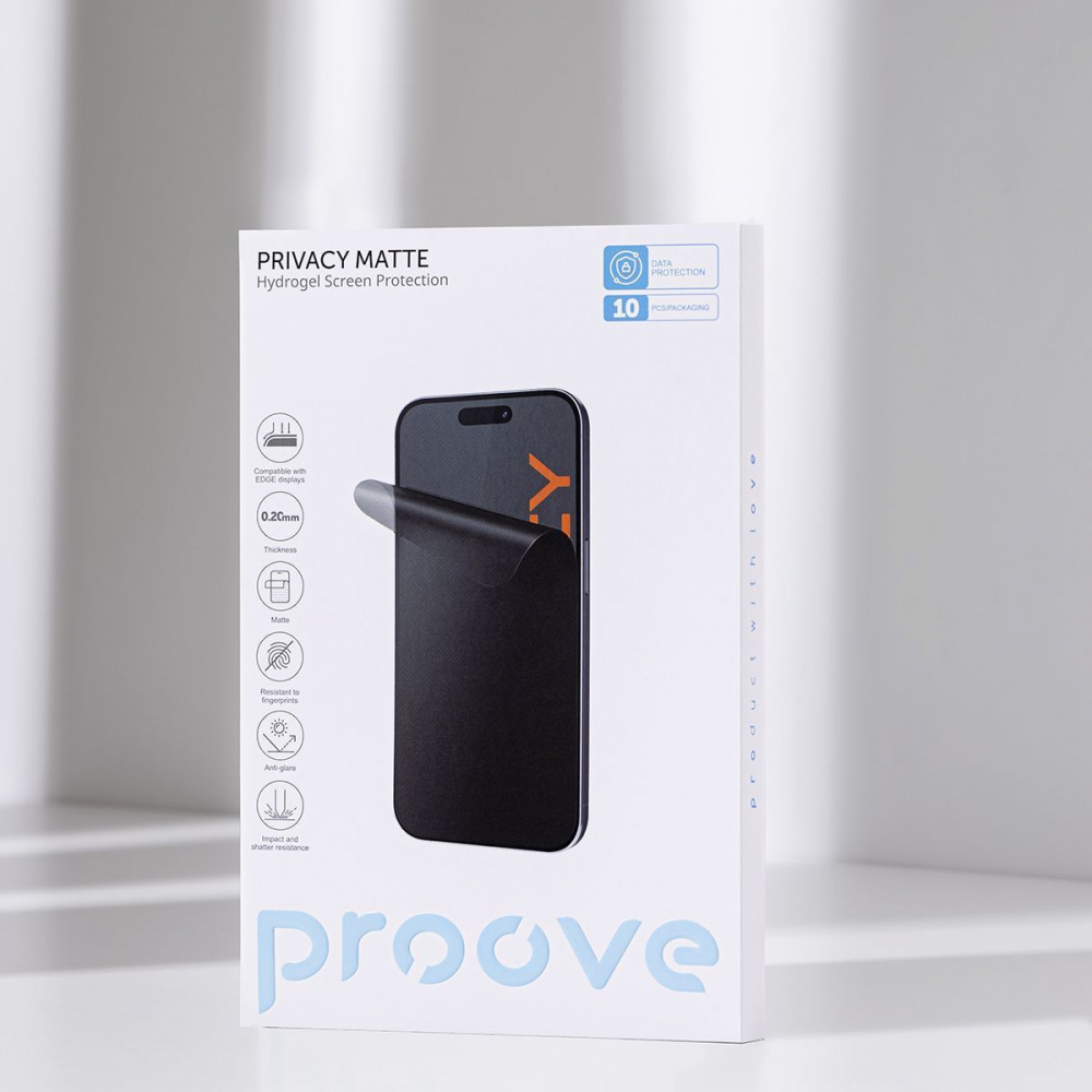 Захисна гідрогелева плівка Proove Hydrogel Screen Protection PRIVACY Matte — Придбати в Україні - фото 3