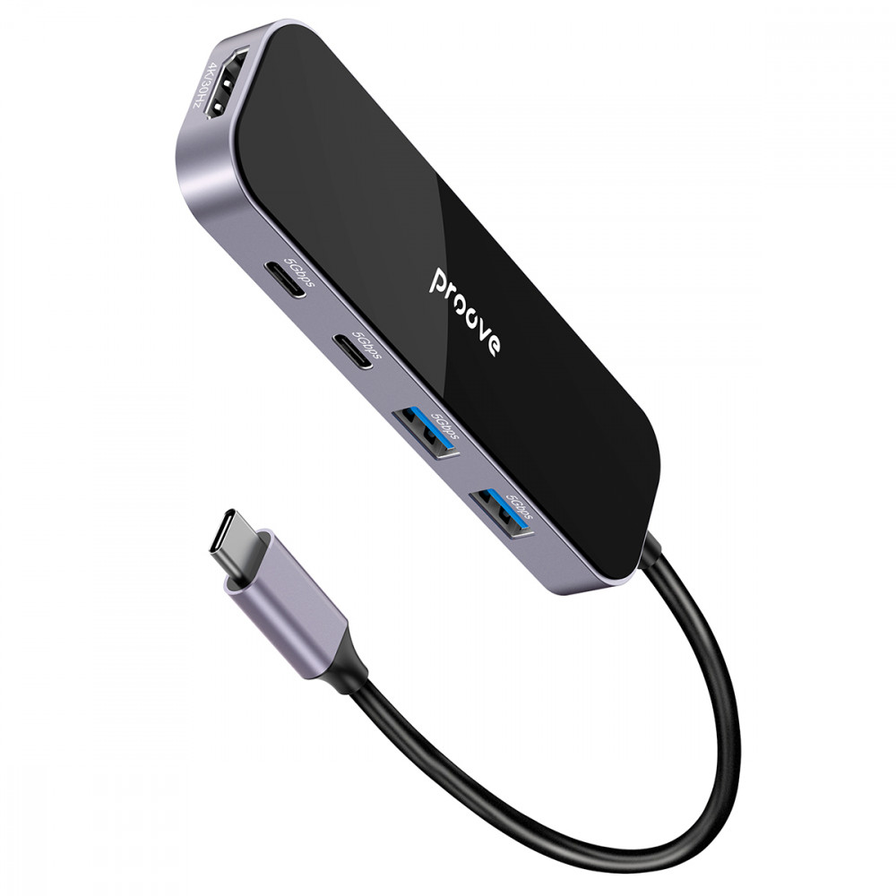 Type-C-Хаб Proove Shadow (2*USB3.0 + Type-C + PD100W + HDMI) — Придбати в Україні - фото 7