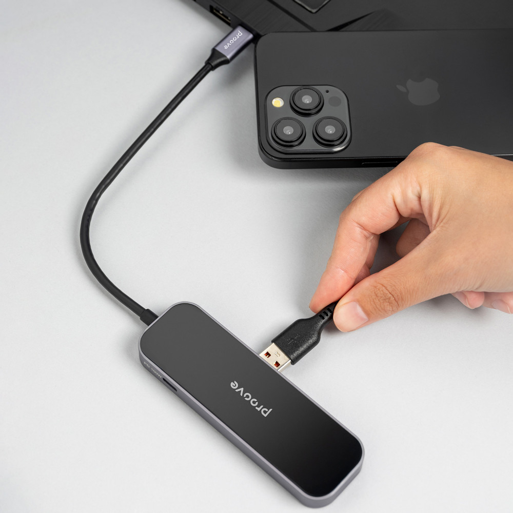 Type-C-Хаб Proove Shadow (2*USB3.0 + Type-C + PD100W + HDMI) — Придбати в Україні - фото 9