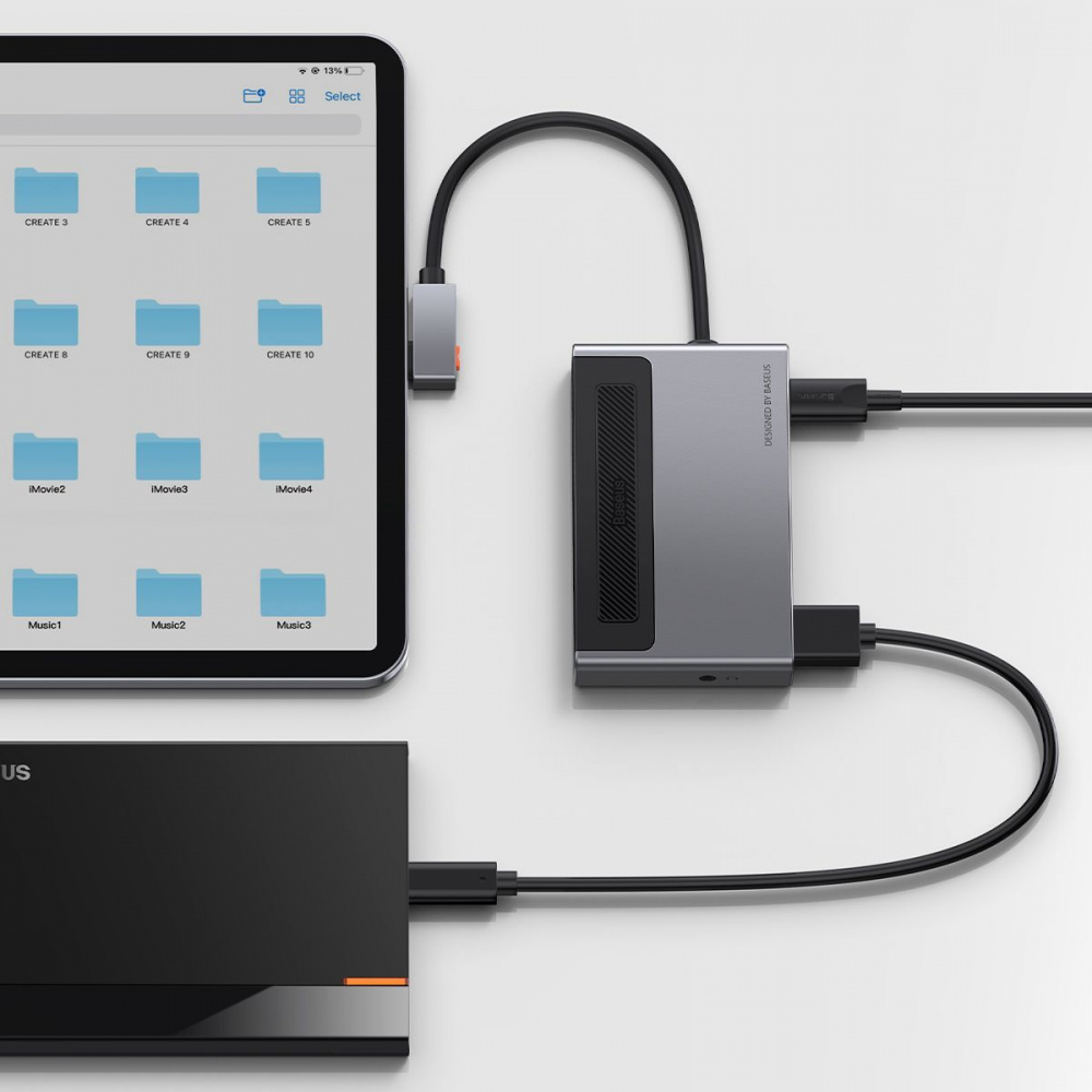 USB-Хаб Baseus Magic Multifunctional Type-C with a Retractable Clip Standard Edition — Придбати в Україні - фото 4