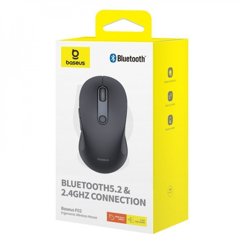 Бездротова Комп'ютерна Миша Baseus F02 Ergonomic Wireless Mouse (without Battery) — Придбати в Україні - фото 1