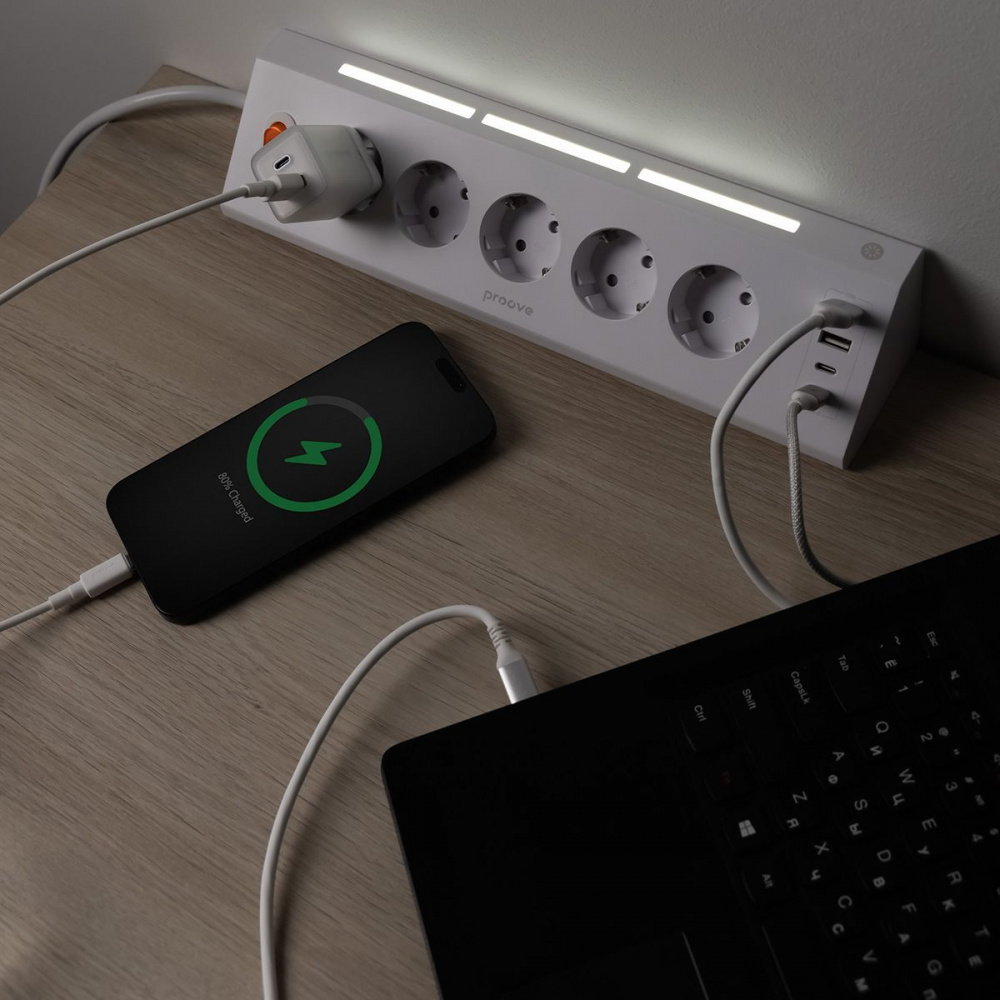 Сетевой фильтр Proove Prism Socket (5xAC + 2xType-C + 2xUSB) 1.6m - фото 7