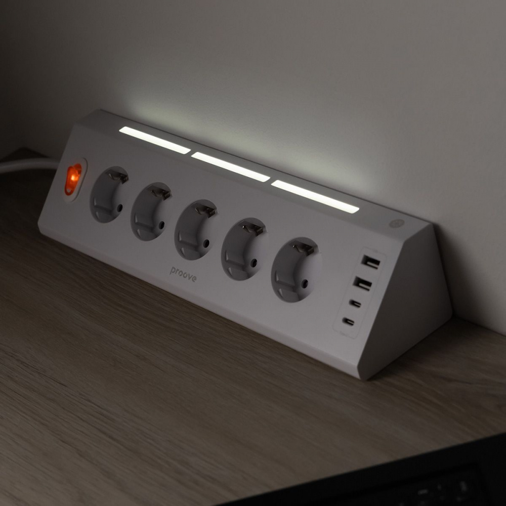 Сетевой фильтр Proove Prism Socket (5xAC + 2xType-C + 2xUSB) 1.6m - фото 8