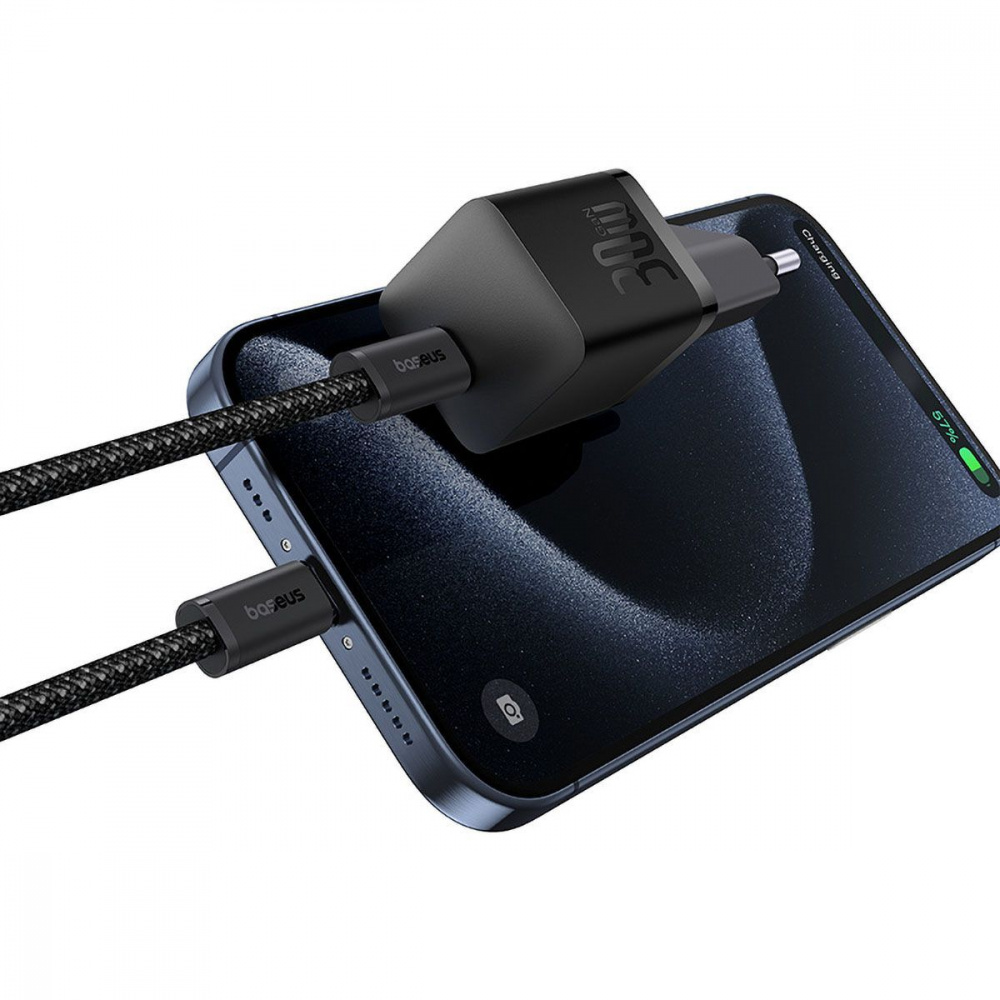 МЗП Baseus GaN5 Mini Fast Charger  Type-C 30W (With Cable Type-C  to Type-C 100W 1m) — Придбати в Україні - фото 6