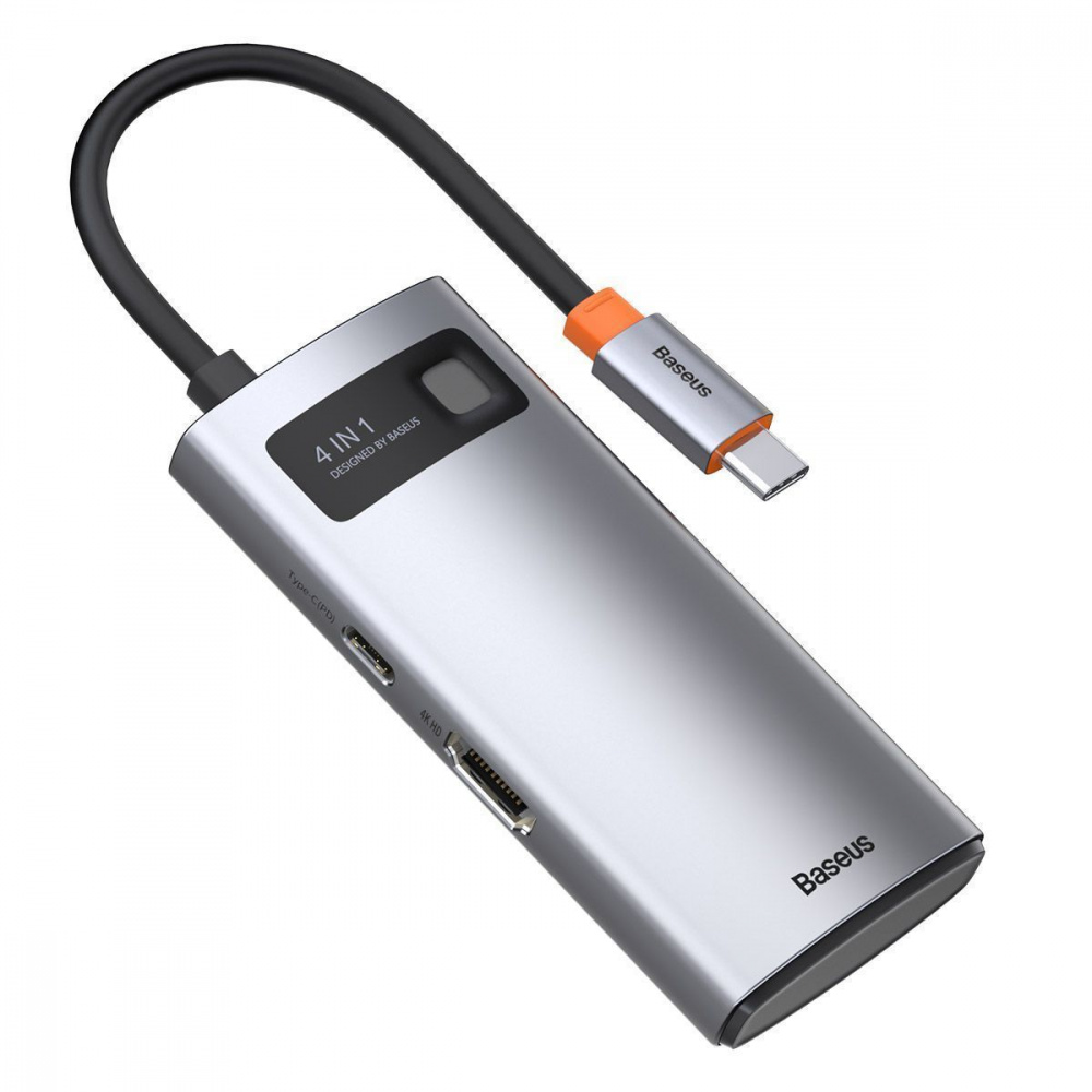 USB-Хаб Baseus Metal Gleam Series 4-in-1 (2xUSB3.0 + 4KHD + Type-C) - фото 7