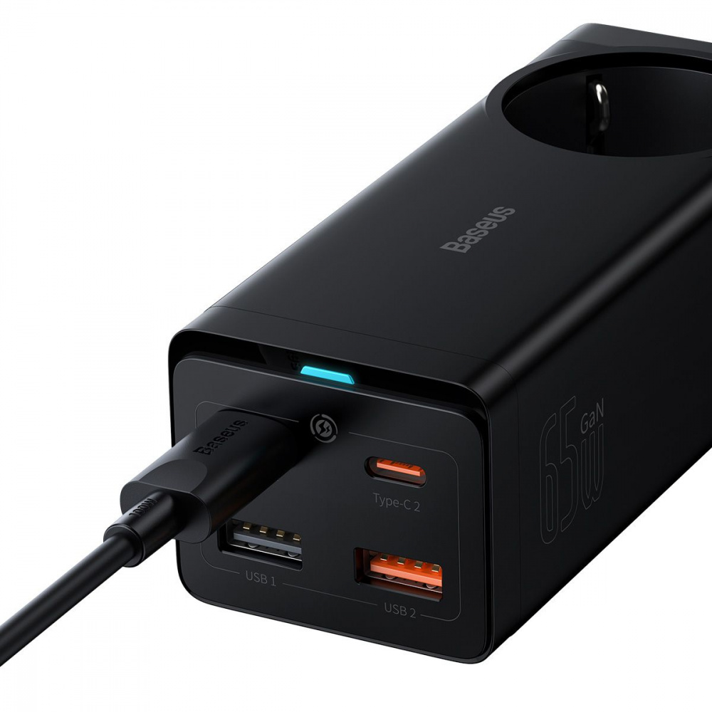 Мережевий фільтр Baseus GaN3 Pro Desktop Powerstrip 65W (2xType-C + 2xUSB + AC(EU)) — Придбати в Україні - фото 6