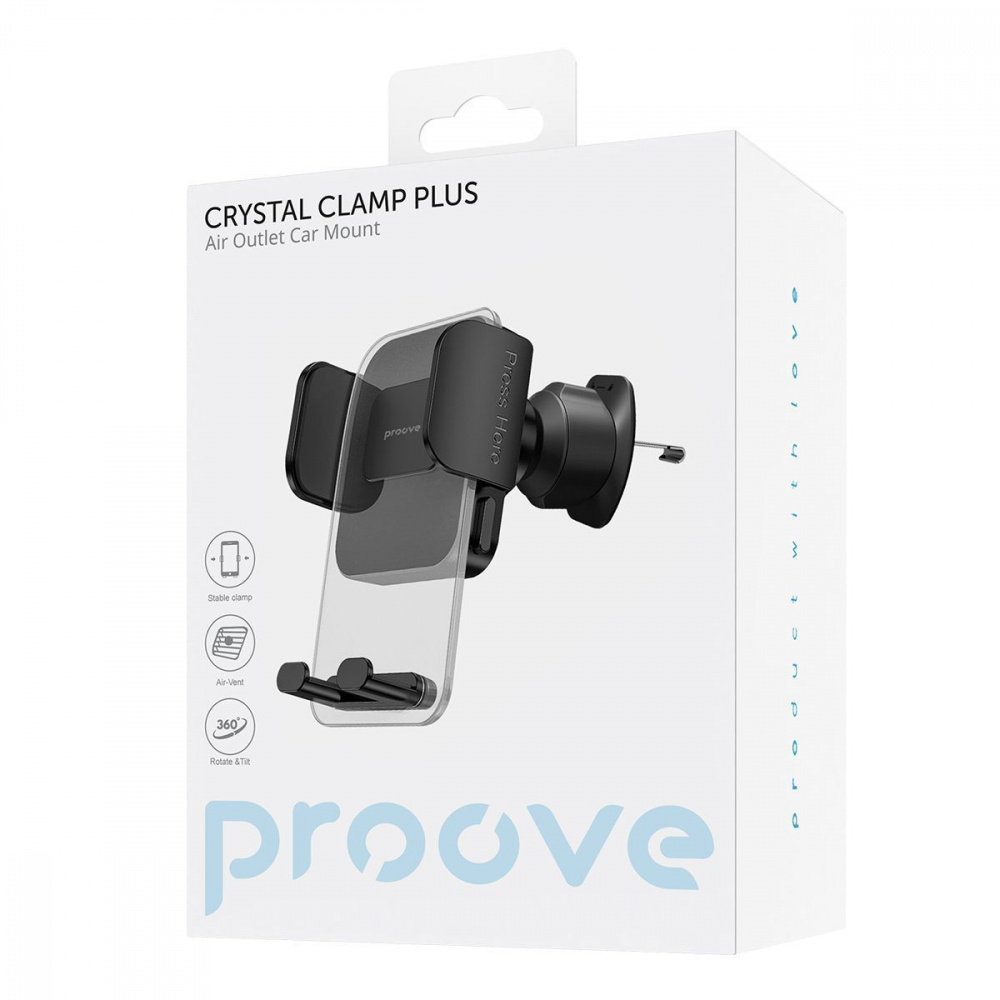 Автомобільний тримач Proove Crystal Clamp Plus Air Outlet Car Mount — Придбати в Україні - фото 1