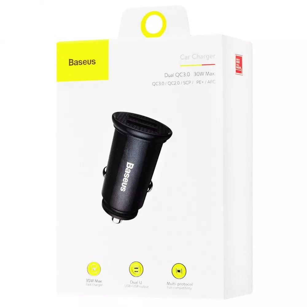 АЗП Baseus Circular Plastic QC 3.0 30W 2USB — Придбати в Україні