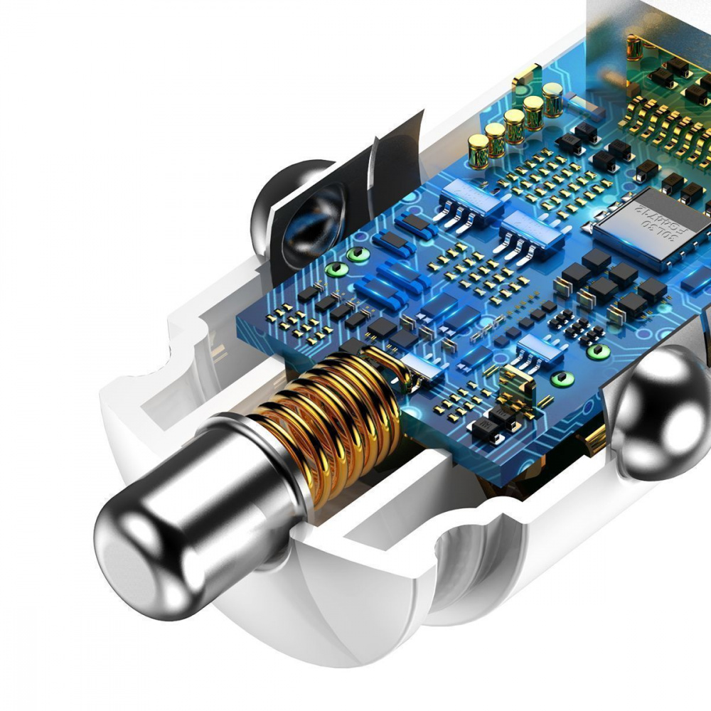 Автомобильное ЗУ Baseus Circular Plastic QC 3.0 30W 2USB - фото 2