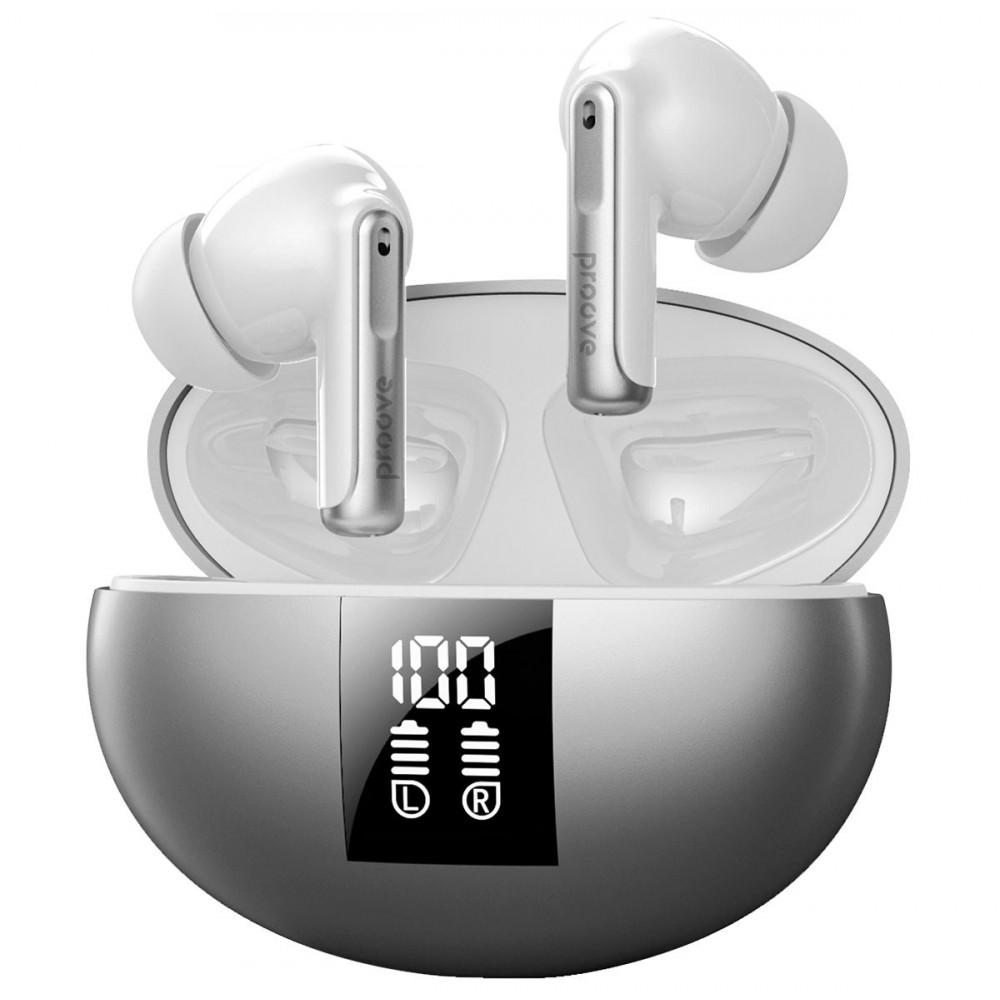 Бездротові навушники Proove Thunder Buds SE TWS with ANC (APP) silver на малюнкі №1