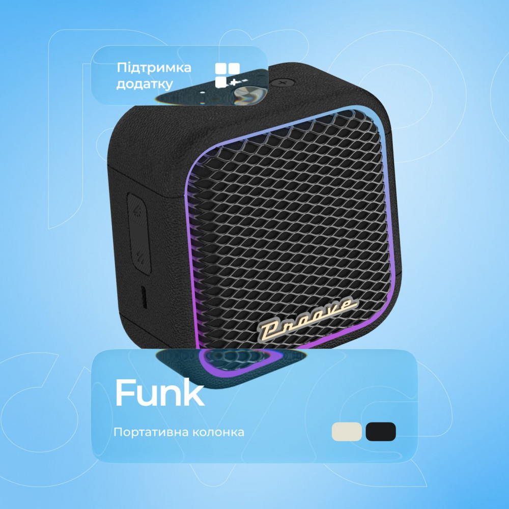 Портативная Акустика Proove Funk 15W (APP) black (PSFN1501AP01) Черный на картинке №13