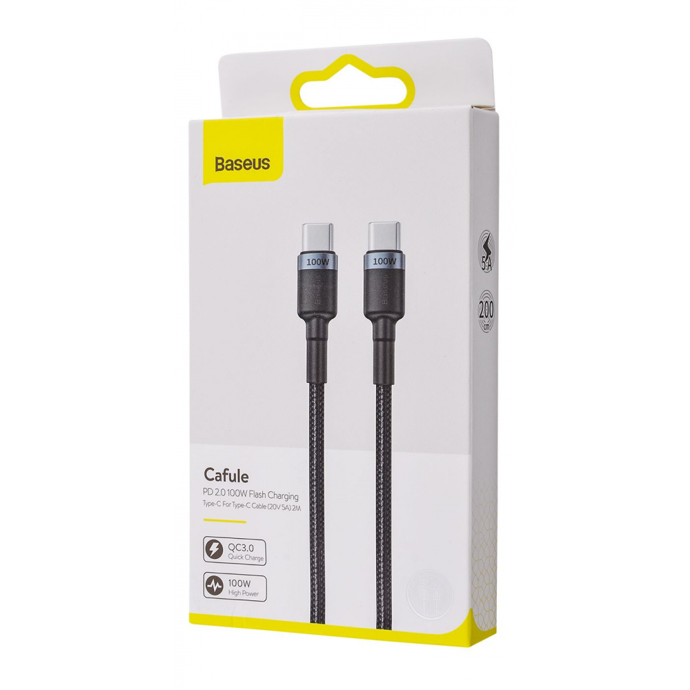 Кабель Baseus Cafule Flash Charging Type-C to Type-C PD 2.0 100W (2m) — Придбати в Україні - фото 1