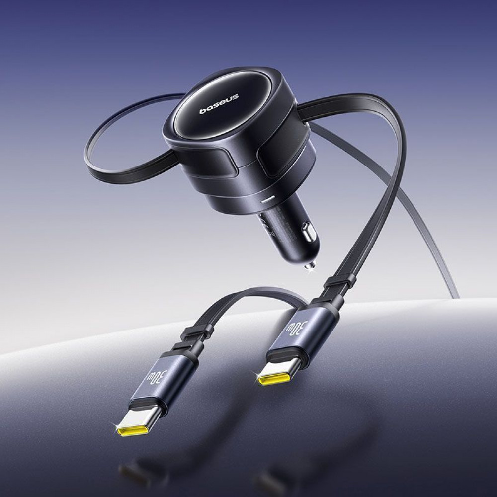 АЗП Baseus Enjoyment Max 60W (Retractable 2xType-C Cables) — Придбати в Україні - фото 7