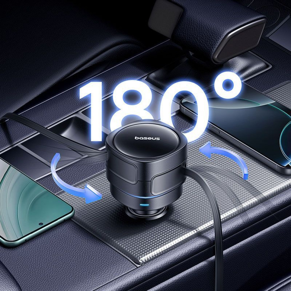 АЗП Baseus Enjoyment Max 60W (Retractable 2xType-C Cables) — Придбати в Україні - фото 9