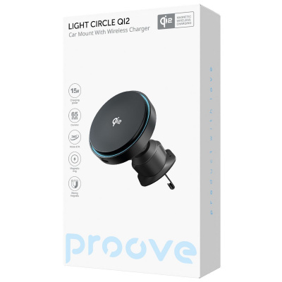 Автомобільний тримач з Бездротовим ЗП Proove Light Circle Qi2 15W — Придбати в Україні