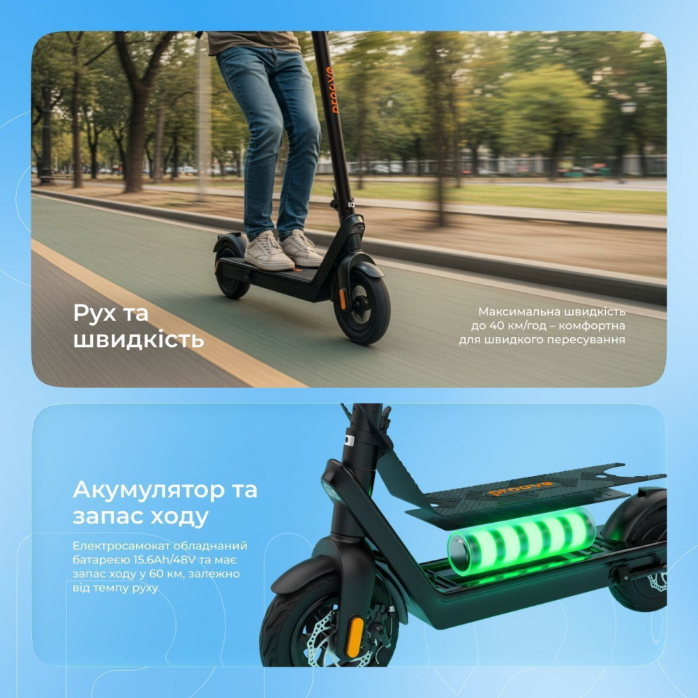 Електросамокат Proove Model X-City Pro Max App 550W (чорно-оранжевый) - фото 23