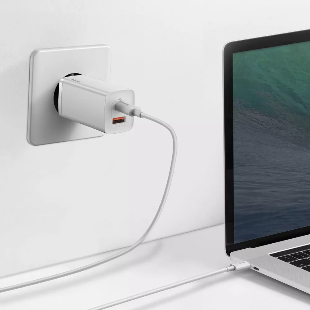 СЗУ Baseus GaN2 Lite Quick Charger 65W (1 Type-C + 1 USB) - фото 2
