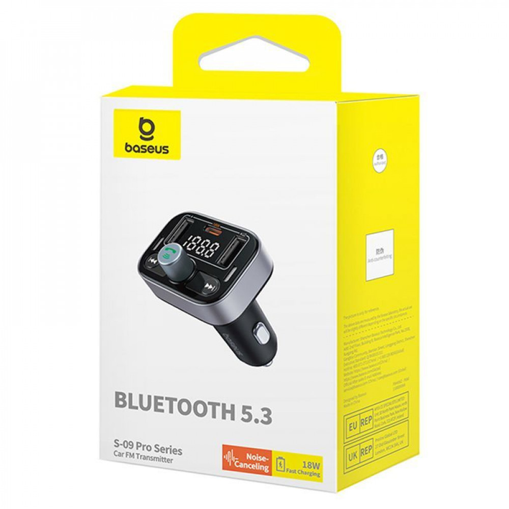 Автомобильное ЗУ Baseus FM Launcher S-09 Pro 35W (PD+QC3.0) Type-C+2USB - фото 1
