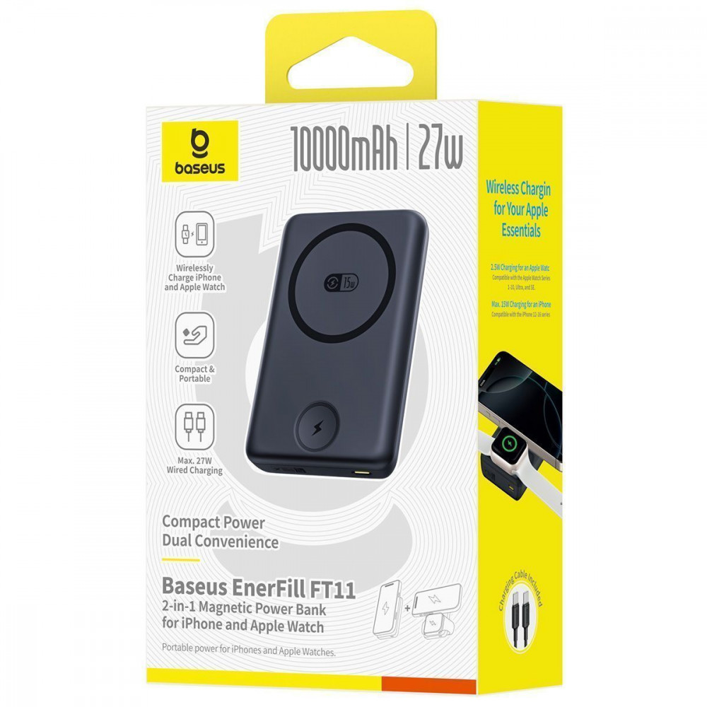 Портативная Батарея Baseus EnerFill FT11 10000mAh 27W black (P1008210G123-00) Черный на картинке №2