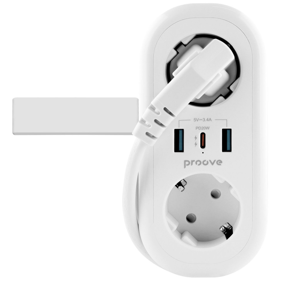 Сетевой фильтр Proove Supercoil 20W (2xAC + Type-C + 2xSB) 1.5m - фото 4