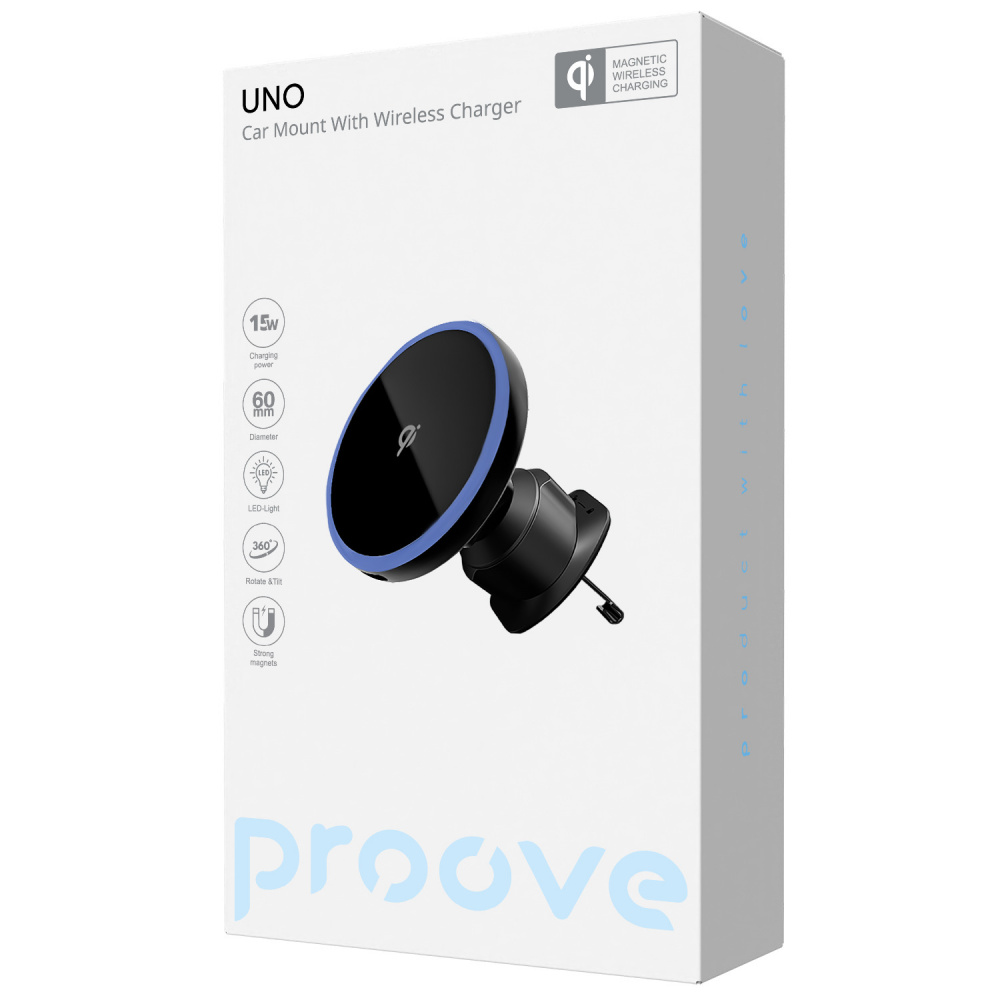 Автодержатель с Беспроводным ЗУ Proove UNO 15W - фото 1