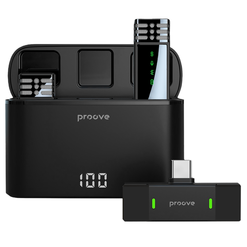 Бездротовий петличний мікрофон Proove Record Type-C + Lightning — Придбати в Україні
