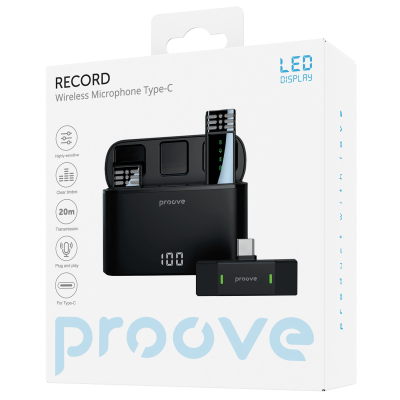 Купить Беспроводной петличный микрофон Proove Record Type-C + Lightning 55750 - Ncase