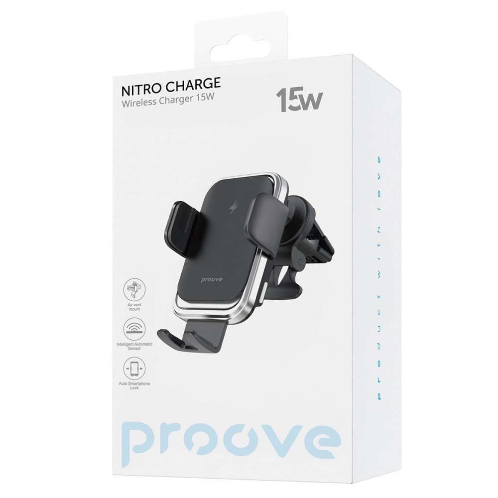 Автомобільний тримач з Бездротовим ЗП Proove Nitro Charge 15W — Придбати в Україні - фото 1