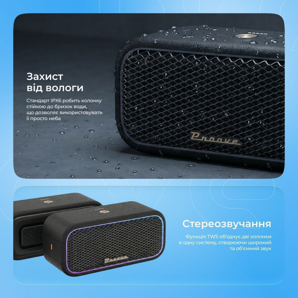 Портативная Акустика Proove Funk 40W (APP) black (PSFN4001AP01) Черный на картинке №17