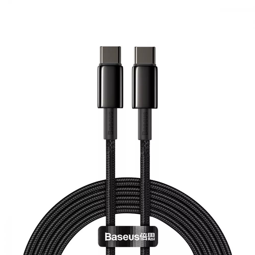 Кабель Baseus Tungsten Gold Fast Charging Type-C to Type-C 100W (2m) — Придбати в Україні