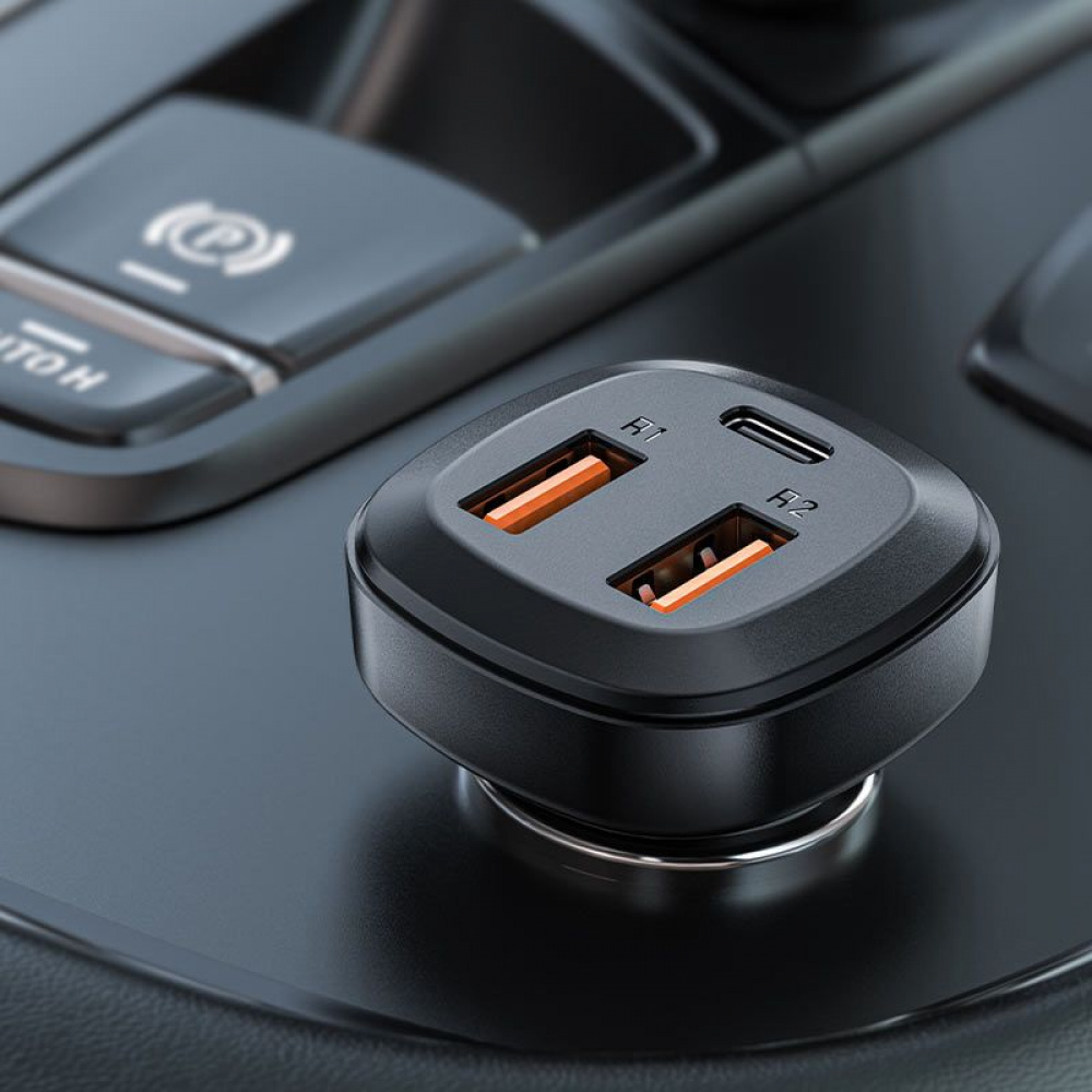 Car Charger Acefast B9 66W (1 Type-C + 2 USB) - фото 2