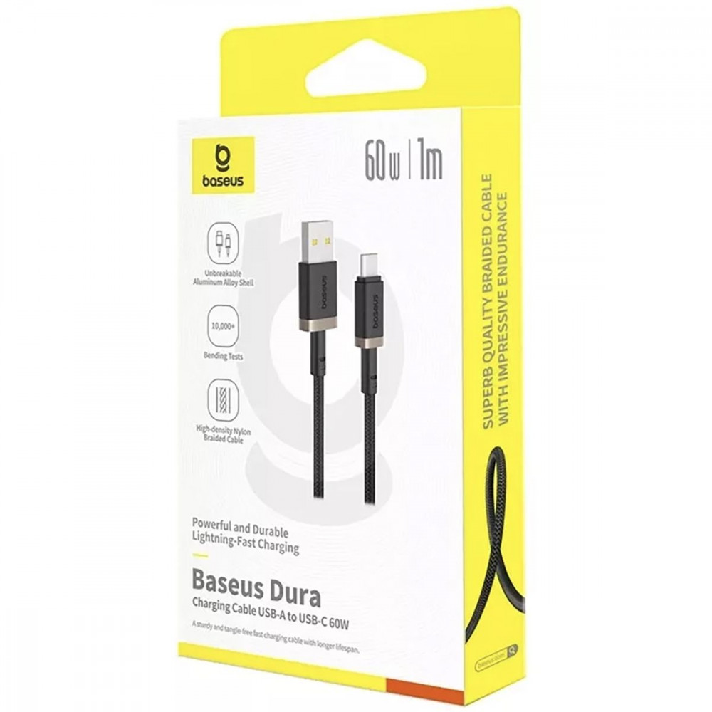 Кабель Baseus Dura Series Fast Charging Type-C 60W (1m) gold/black (P10377802U01-00) Золотий/чорний на малюнкі №2