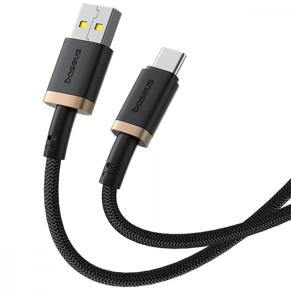 Кабель Baseus Dura Series Fast Charging Type-C 60W (1m) gold/black (P10377802U01-00) Золотий/чорний на малюнкі №4