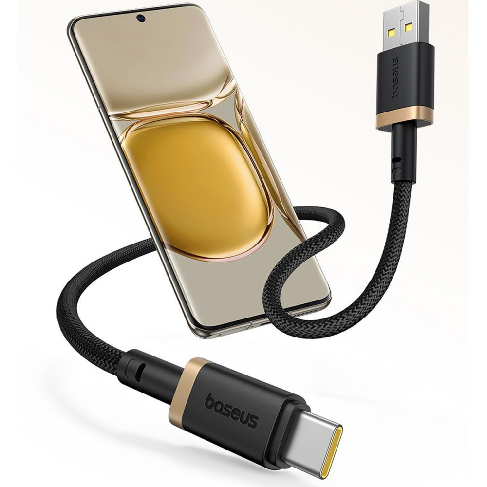 Кабель Baseus Dura Series Fast Charging Type-C 60W (1m) gold/black (P10377802U01-00) Золотий/чорний на малюнкі №6