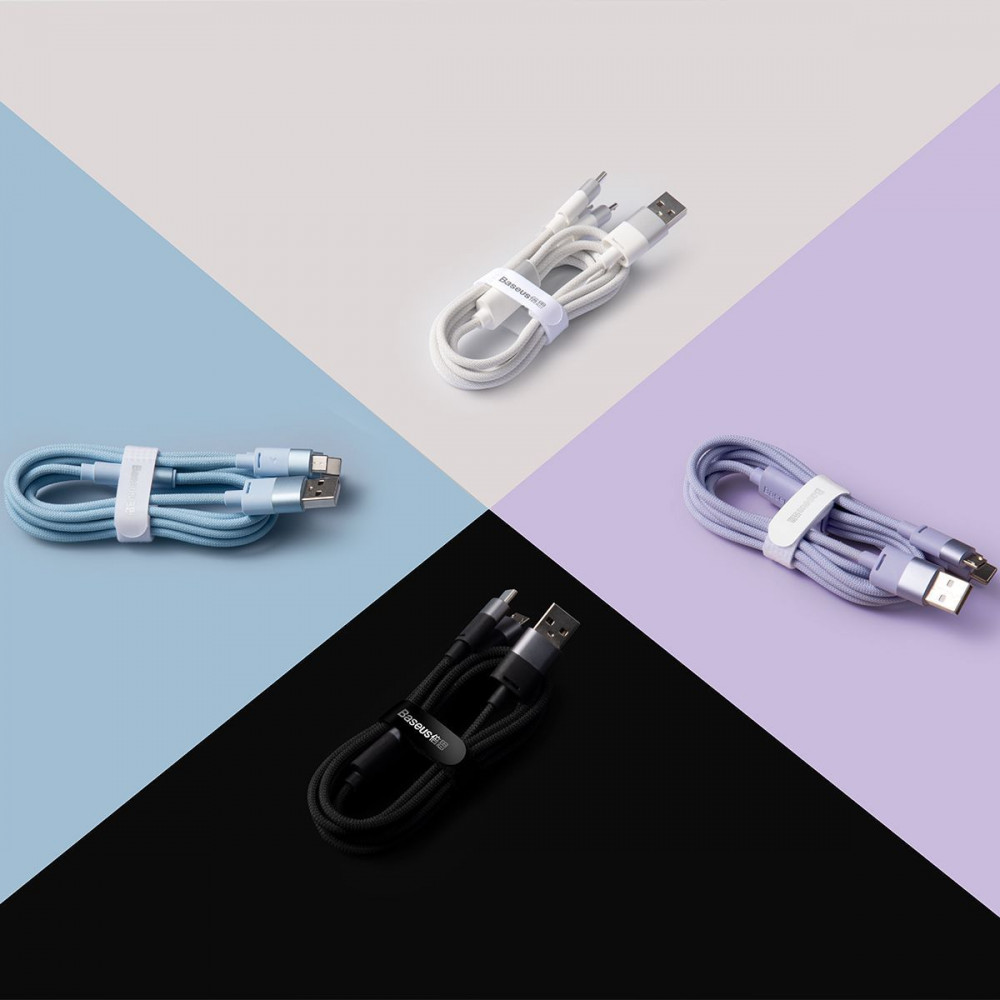 Кабель Baseus StarSpeed 1-for-3 Fast Charging (Micro USB+Lightning+Type-C) 3.5A 1.2m — Придбати в Україні - фото 8