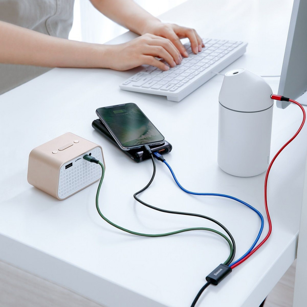 Кабель Baseus Fast 4-in-1 Cable (iP(2)+Type-C+Micro USB) 3.5A (1.2m) — Придбати в Україні - фото 9
