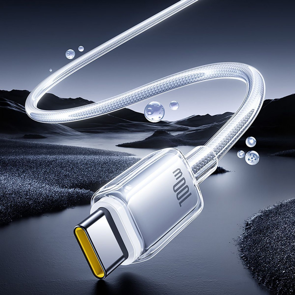 Кабель Baseus Crystal Fast Charging Data USB to Type-C (Car Charging Supported) 100W/7.5W (2m) — Придбати в Україні - фото 4
