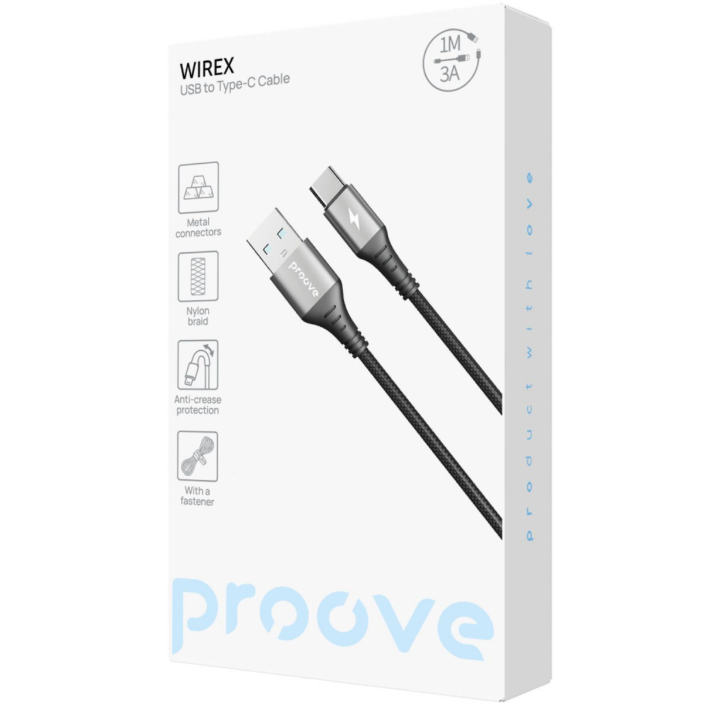 Кабель Proove WireX USB to Type-C 3A (1m) — Придбати в Україні - фото 1