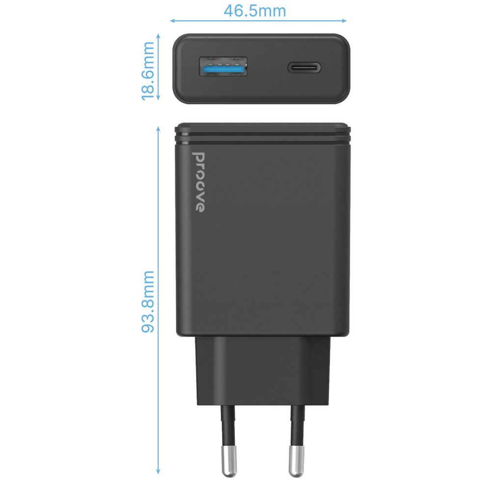 СЗУ Proove Slender 65W (Type-C + USB) black (WCSL65110001) Черный на картинке №4