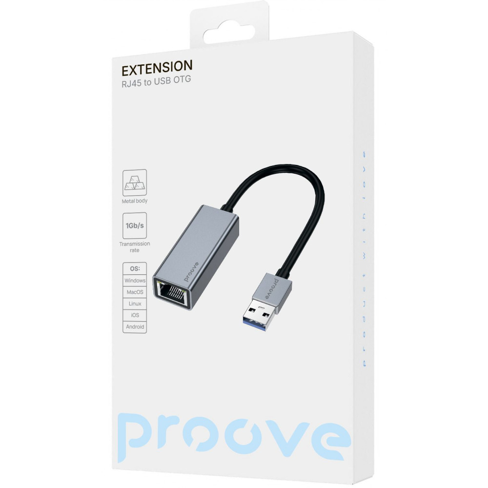 Перехідник OTG Proove Extension RJ 45 to USB — Придбати в Україні - фото 1