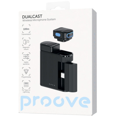 Купить Беспроводной петличный микрофон Proove DualCast 66185 - Ncase